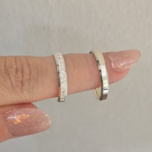 Par de aliança Milão 3mm-Prata 950