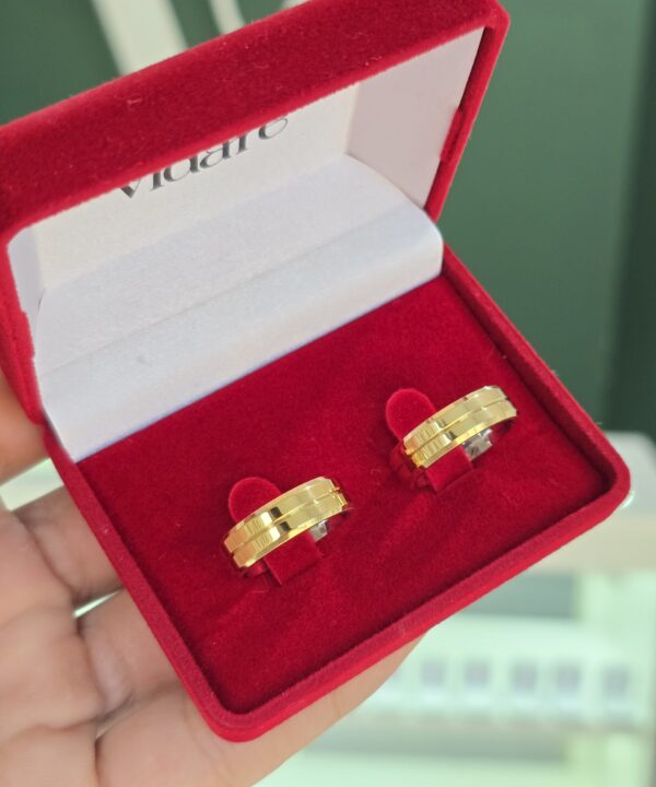 Aliança de Moeda Chanfrada c/ friso 6mm