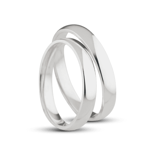 Par de aliança Roma tradicional 3mm-Prata 950